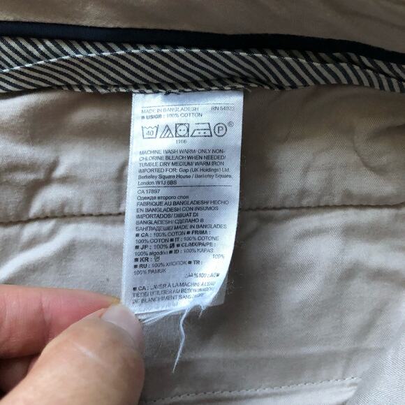 Banana Republic Emerson Chino Men Beige Pants Size 35x32 - Picture 6 of 8